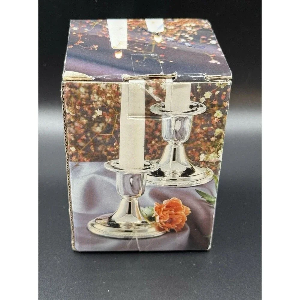 International Silver Co Mayfair 408 Silverplate Candlesticks Pair England NOS
